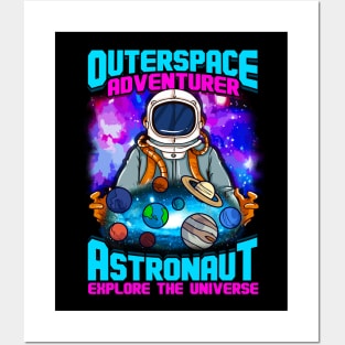 Outer Space Adventurer Astronaut Explore The Universe Posters and Art